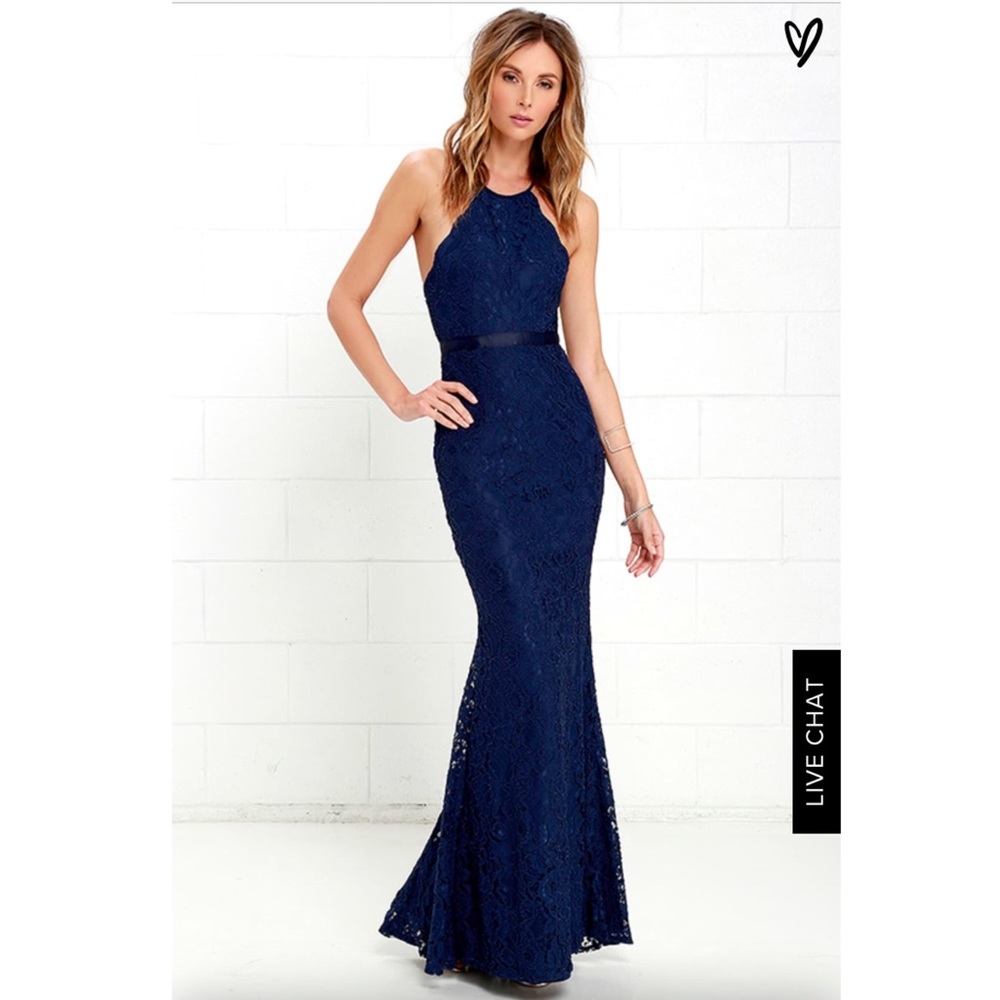 Lulus 💙 Navy Lace Gown. Like new condition!